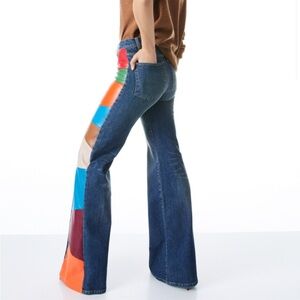 Colorful Patchwork Flare Jeans alice Olivia